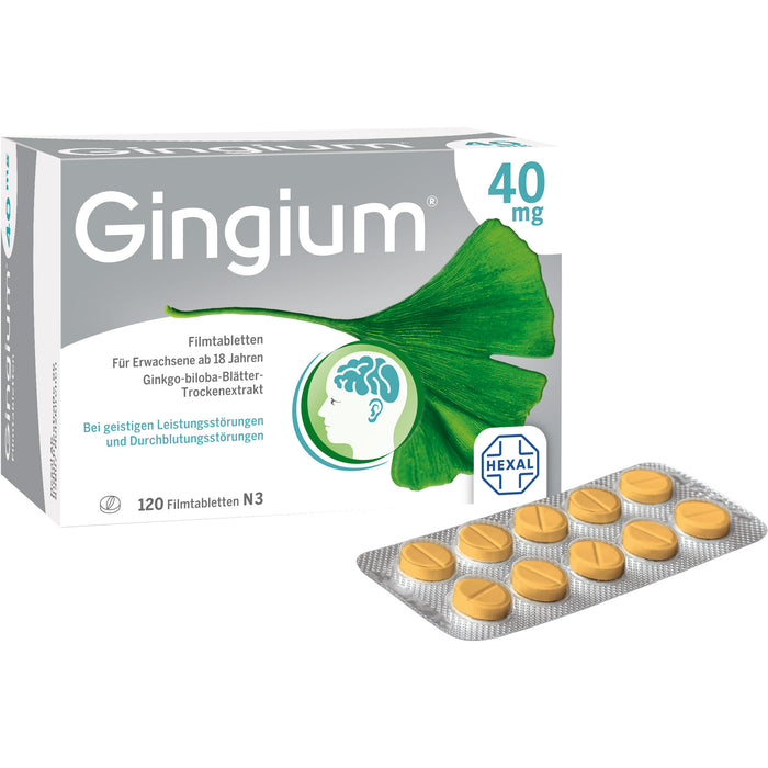 Gingium 40 mg Filmtabletten, 120 pcs. Tablets