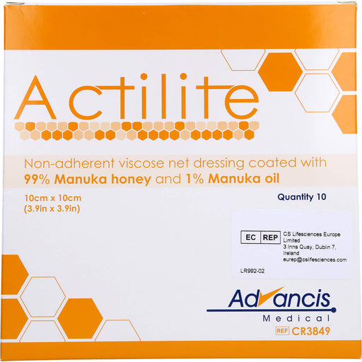 Actilite 10x10cm HONIG-WUNDAUFLAGE, 10 St WGA