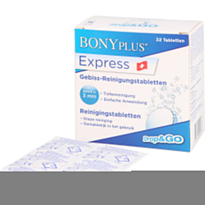 BONYPLUS Express Gebiss-Reinigungsbrausetabletten, 32 St. Brausetabletten