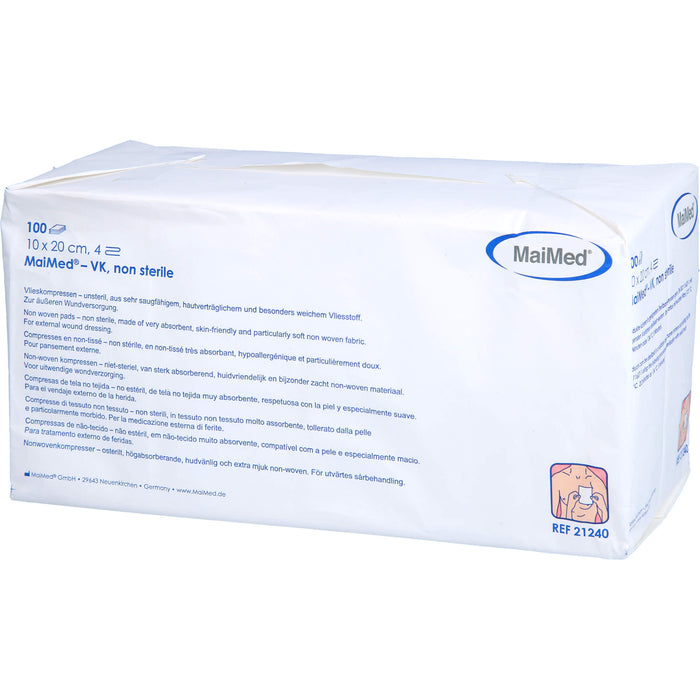 Vlieskompressen 10x20 unsteril, 100 St KOM
