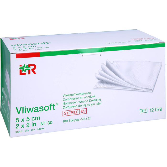 Vliwasoft Vlieskompresse steril 5 x 5 cm 6lagig, 100 pcs. Compresses