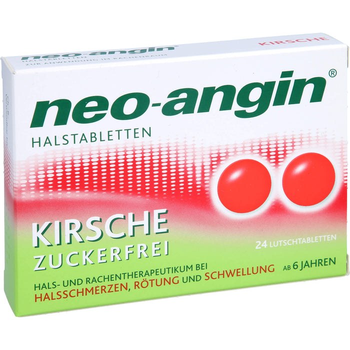 neo-angin Halstabletten Kirsche zuckerfrei, 24 pcs. Tablets