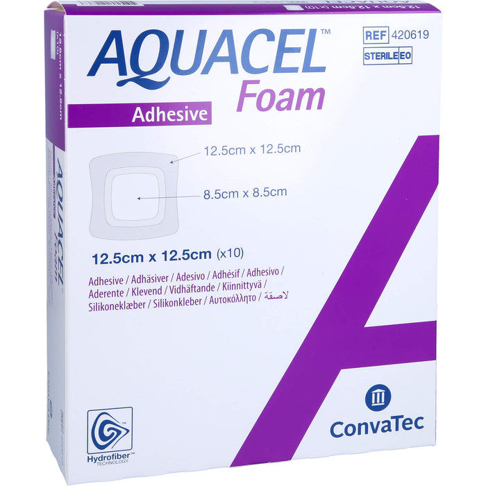 AQUACEL Foam adhäsiv 12,5x12,5cm, 10 St VER