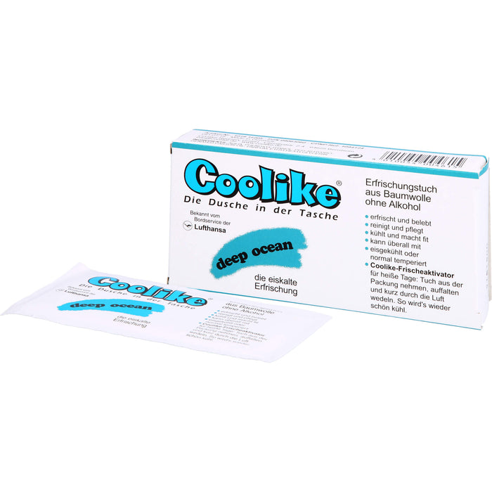 Coolike Erfrischungstuch aus Baumwolle Duftnote deep ocean, 5 pcs. Cloths