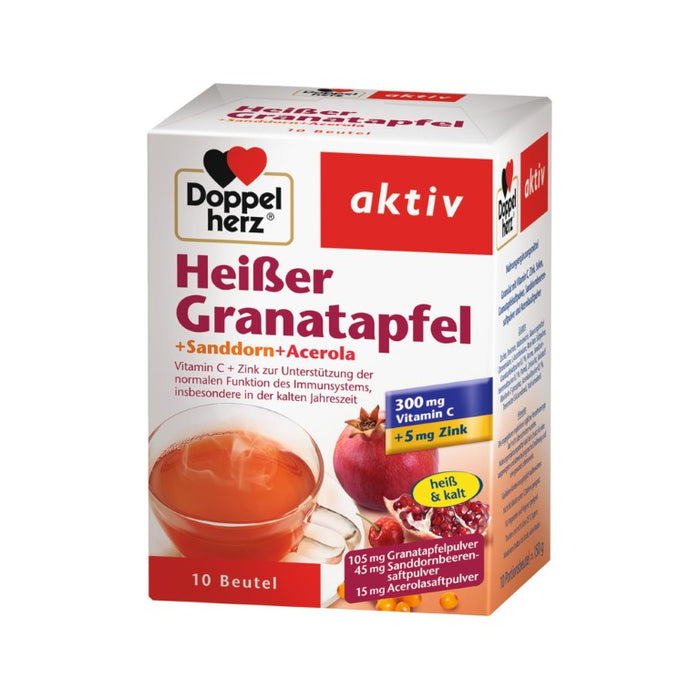 Doppelherz Heißer Granatapfel + Sanddorn + Acerola, 10 pc Sachets