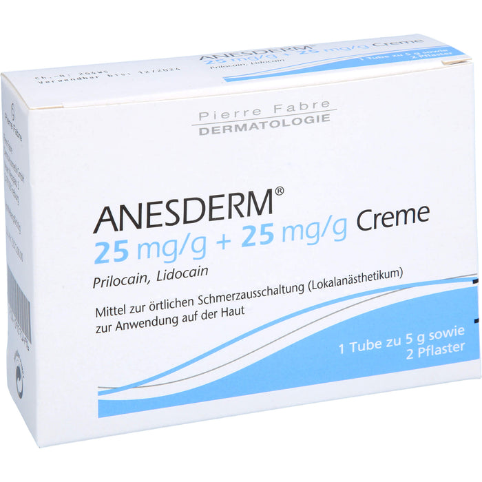 ANESDERM Creme + 2 Pflaster, 5 g Crème
