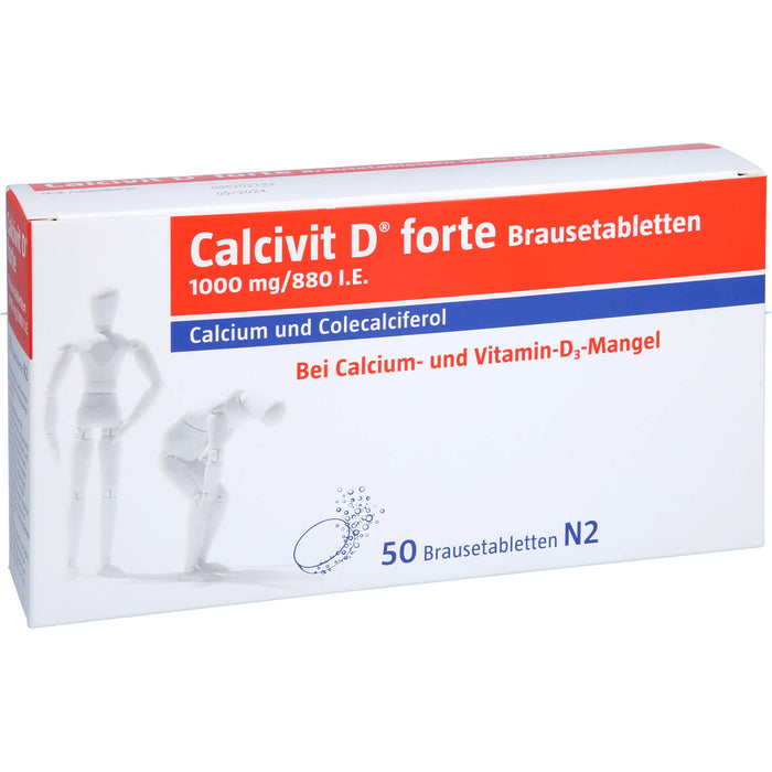 Calcivit D forte Brausetabletten 1000 mg/880 I.E., 50 pc Tablettes