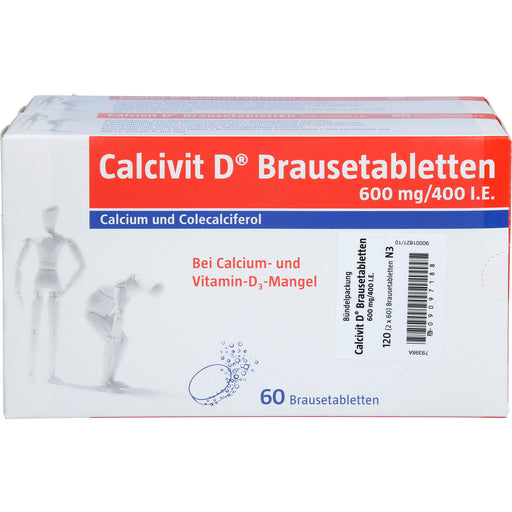 Calcivit D Brausetabletten 600 mg / 400 I.E. zur unterstützenden Behandlung von Osteoporose, 120 St. Tabletten