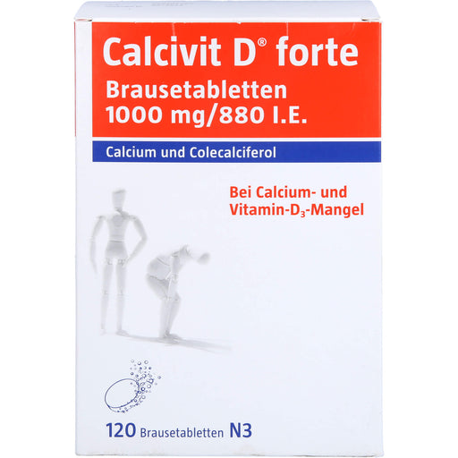 Calcivit D forte Brausetabletten 1000 mg / 880 I.E. bei Calcium und Vitamin-D3-Mangel, 120 St. Tabletten