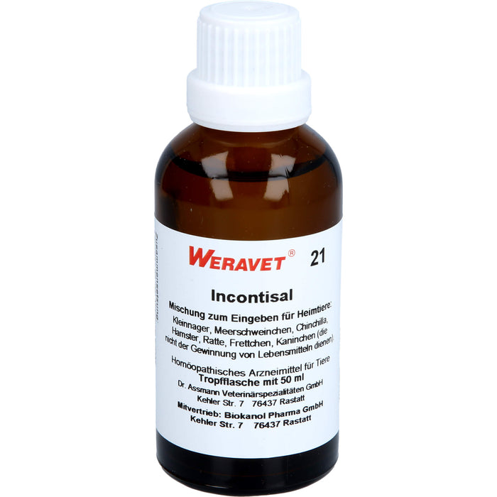 Weravet 21 Incontisal Mischung für Heimtiere, 50 ml Lösung
