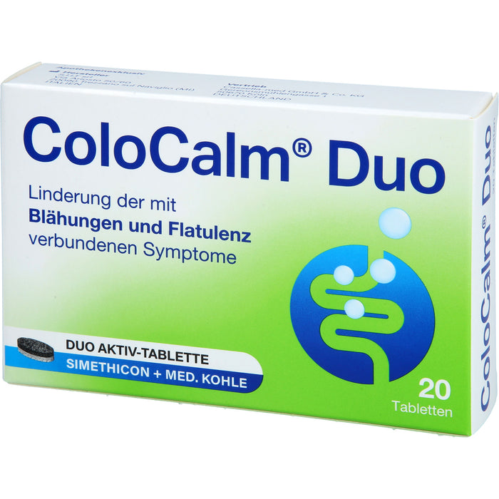 ColoCalm Duo Tabletten zur Linderung von Blähung und Flatulenz, 20 pcs. Tablets