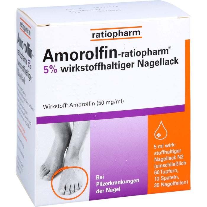 Amorolfin-ratiopharm 5% wirkstoffhaltiger Nagellack, 5 ml Vernis à ongles contenant une substance active