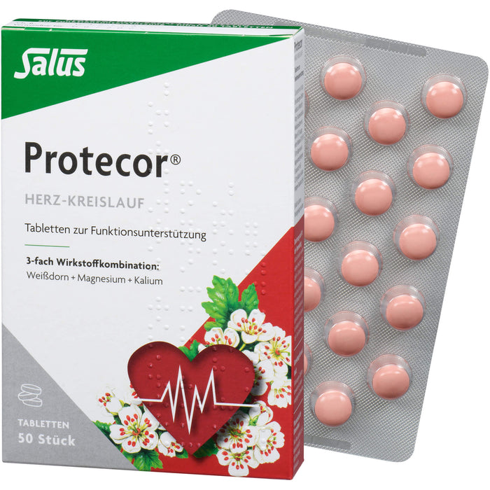 Salus Protecor Herz-Kreislauf Tabletten zur Funktionsunterstützung, 50 pcs. Tablets