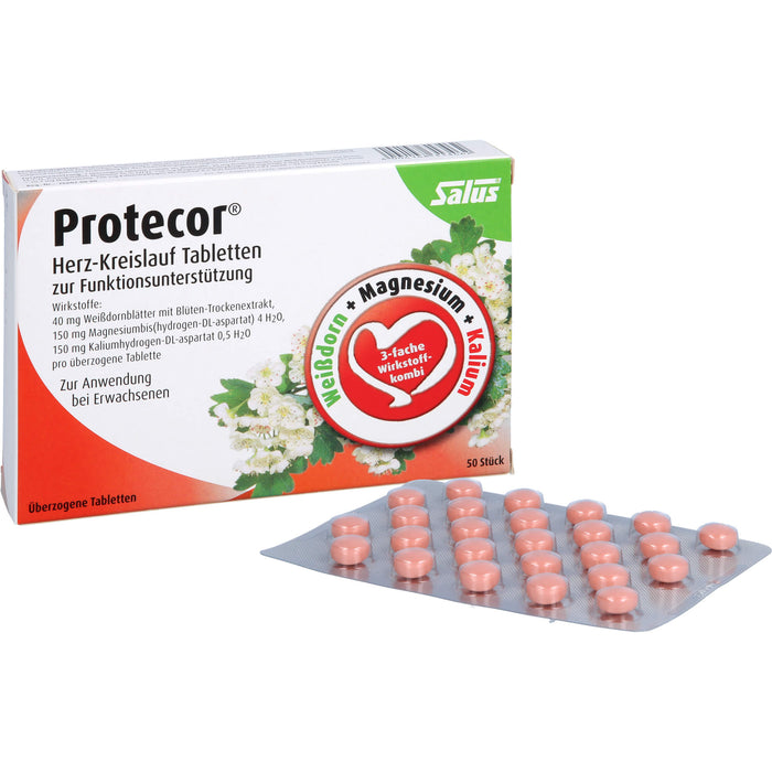 Salus Protecor Herz-Kreislauf Tabletten zur Funktionsunterstützung, 50 pcs. Tablets