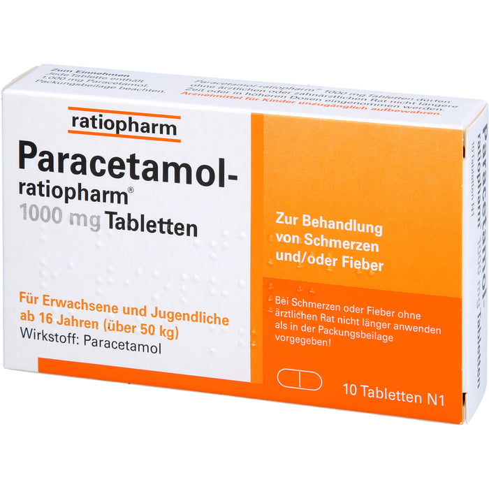 Paracetamol-ratiopharm 1000 mg Tabletten, 10.0 St. Tabletten