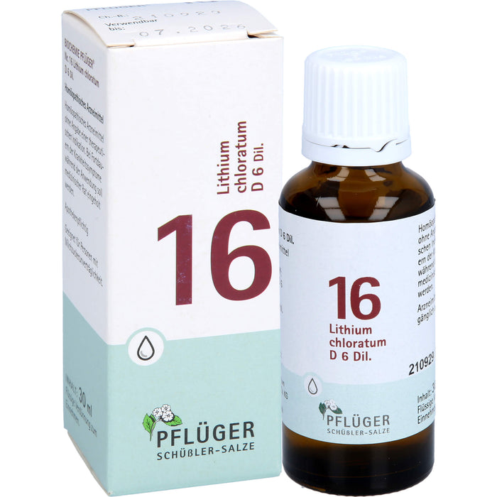 Pflüger Biochemie Nr.16 Lithium chloratum D6 Dilution, 30 ml Solution