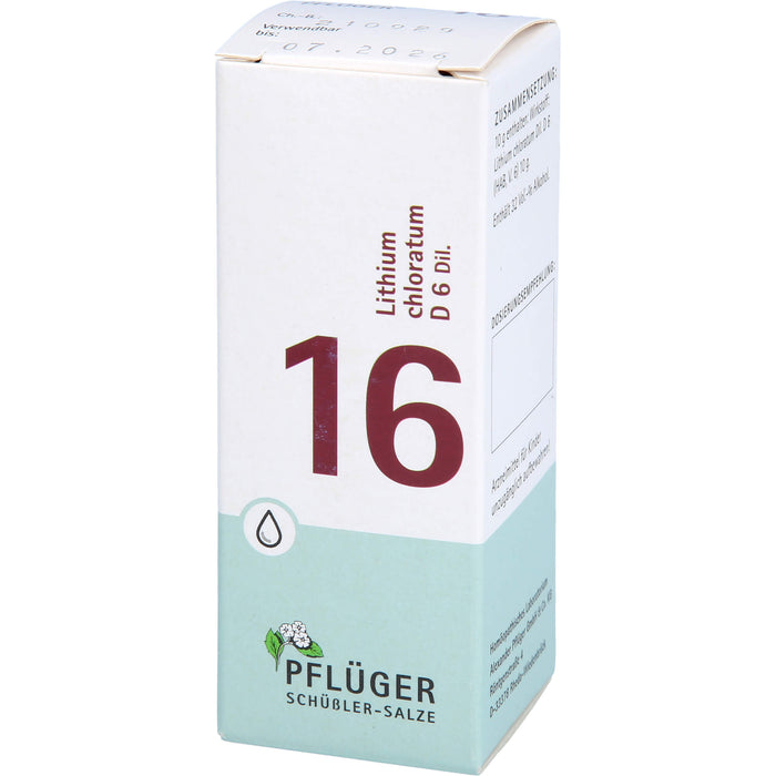 Pflüger Biochemie Nr.16 Lithium chloratum D6 Dilution, 30 ml Solution