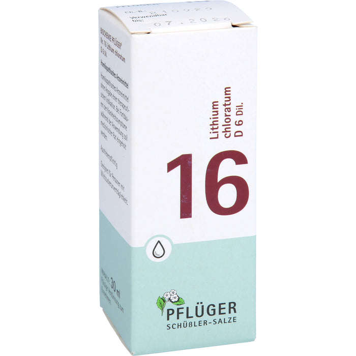 Pflüger Biochemie Nr.16 Lithium chloratum D6 Dilution, 30 ml Solution