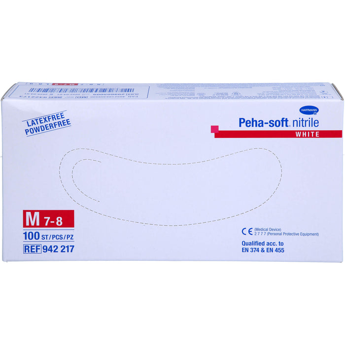 Peha-soft nitrile white Unters.handsch. M unst.pfr, 100 St HAS