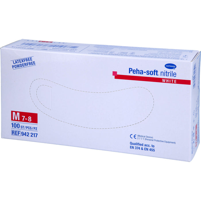 Peha-soft nitrile white Unters.handsch. M unst.pfr, 100 St HAS