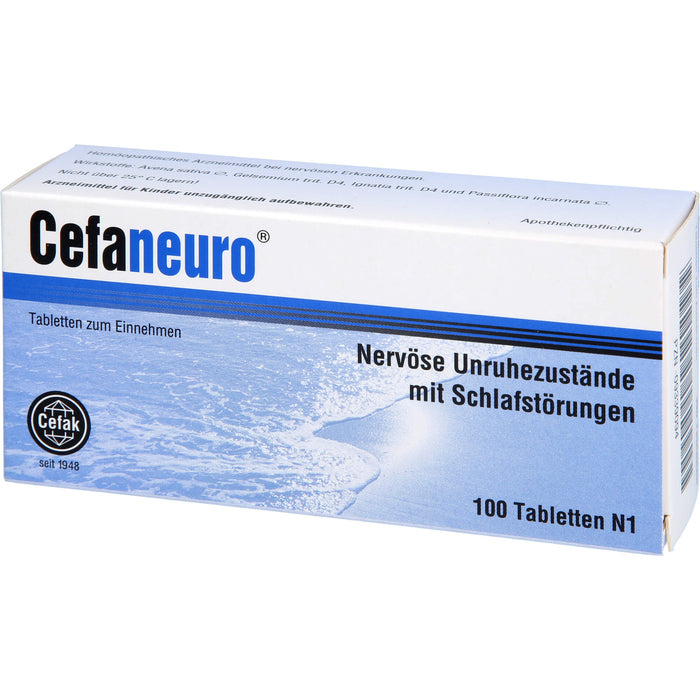 Cefaneuro Tabletten bei nervösen Unruhezuständen mit Schlafstörungen, 100 pc Tablettes