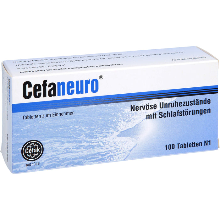 Cefaneuro Tabletten bei nervösen Unruhezuständen mit Schlafstörungen, 100 pc Tablettes