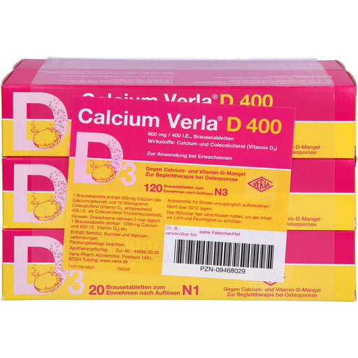 Calcium Verla D 400 Brausetabletten, 120 St. Brausetabletten