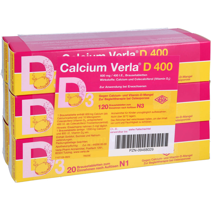 Calcium Verla D 400 Brausetabletten, 120 St. Brausetabletten