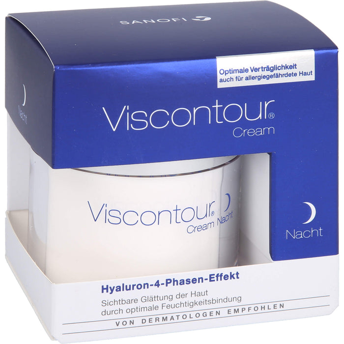 Viscontour Nachtcreme mit Hyaluron für eine sichtbare Glättung der Haut, 50 ml Creme