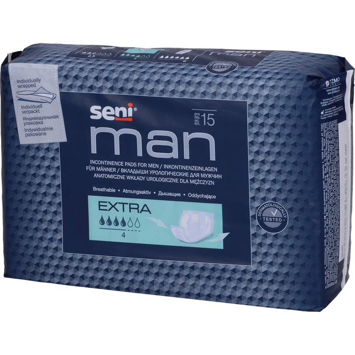Seni Man Extra Inkontinenzeinlagen für Männer, 15 pc Dépôts