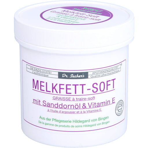 Dr. Sachers Melkfett Soft mit Sanddornöl & Vitamin E schützt und pflegt die Haut, 250 ml Creme