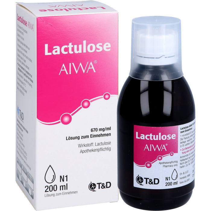 Lactulose AIWA 670 mg / ml Lösung bei Verstopfung, 200 ml Solution