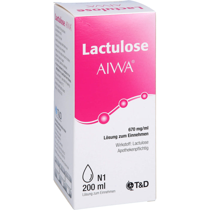 Lactulose AIWA 670 mg / ml Lösung bei Verstopfung, 200 ml Lösung