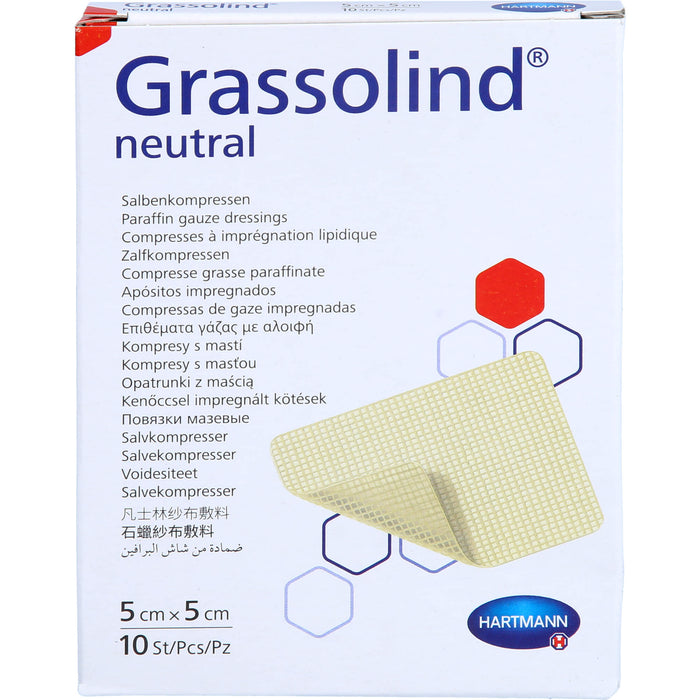 GRASSOLIND Salbenkompressen 5x5cm steril, 10 St KOM