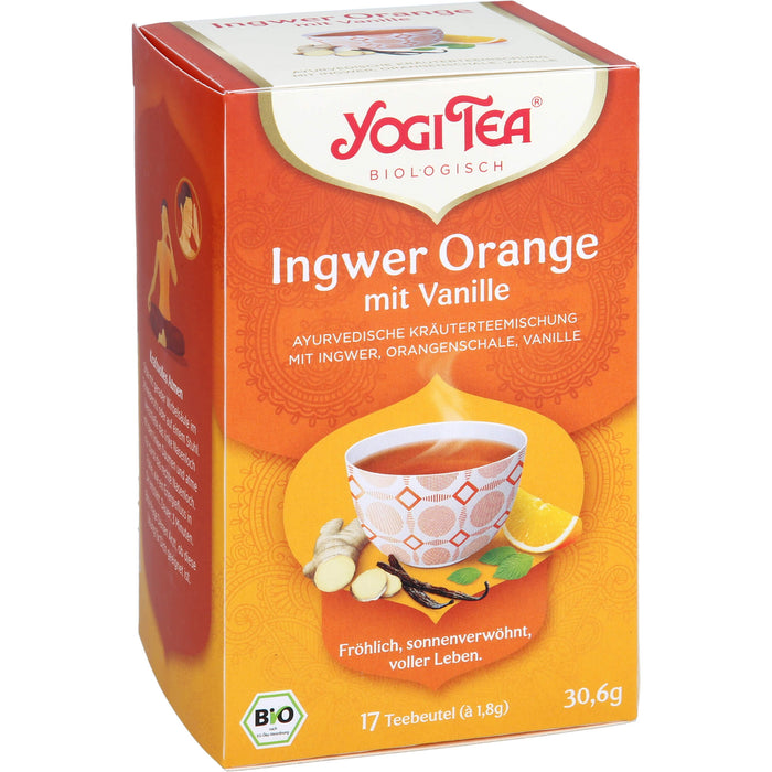 YOGI TEA Ingwer Orange mit Vanille ayurvedische Kräuterteemischung, 17 pc Sac filtrant