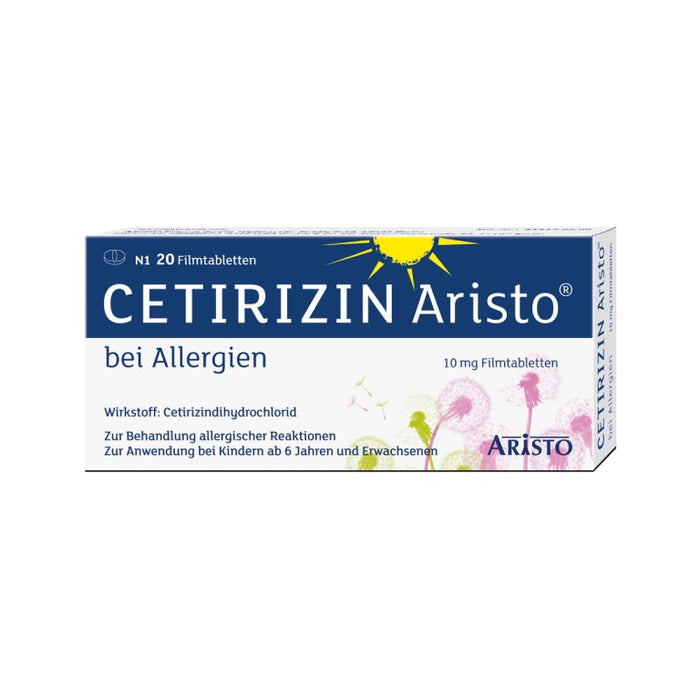 Cetirizin Aristo 10 mg Filmtabletten bei Allergien, 20 pc Tablettes