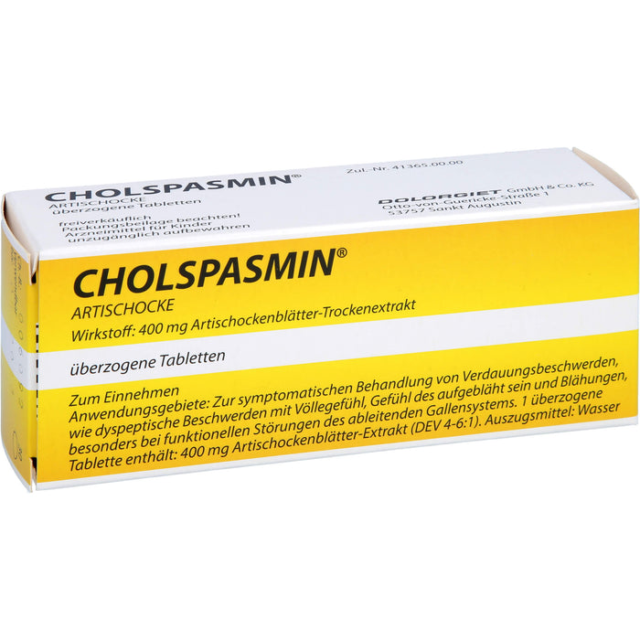 CHOLSPASMIN Artischocke Tabletten bei Verdauungsbeschwerden, 30 pcs. Tablets