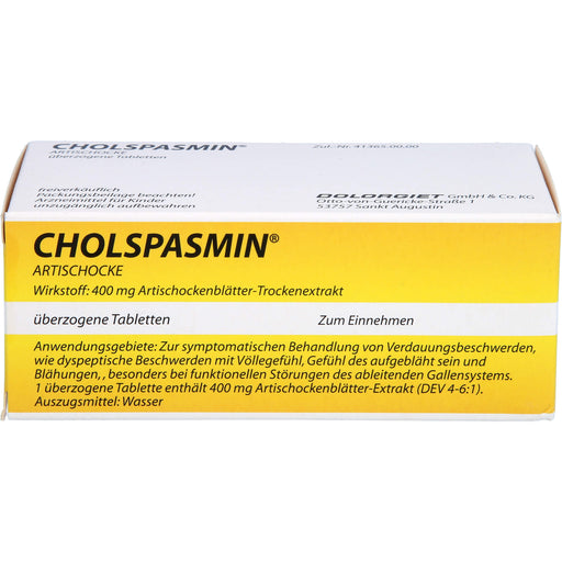 CHOLSPASMIN Artischocke, 50 St. Tabletten