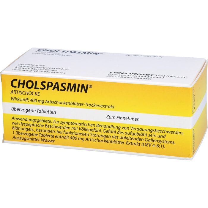 CHOLSPASMIN Artischocke, 50 pcs. Tablets