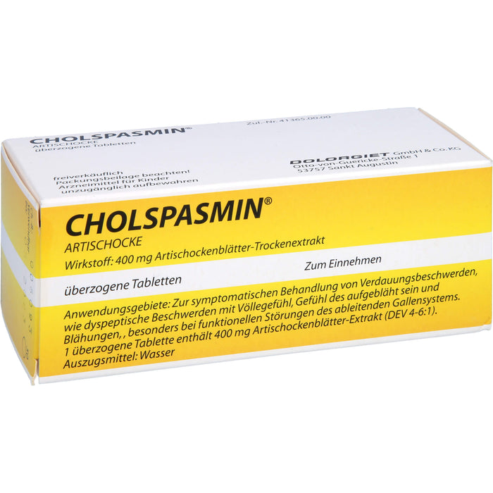 CHOLSPASMIN Artischocke, 50 pcs. Tablets