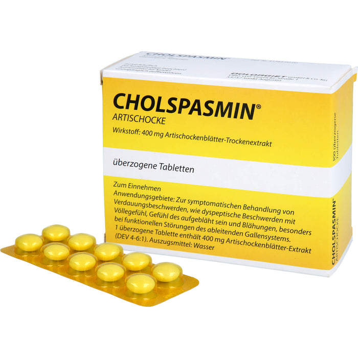 CHOLSPASMIN Artischocke, 100 St. Tabletten