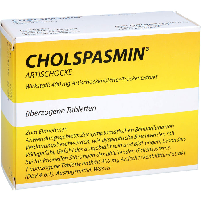 CHOLSPASMIN Artischocke, 100 pc Tablettes