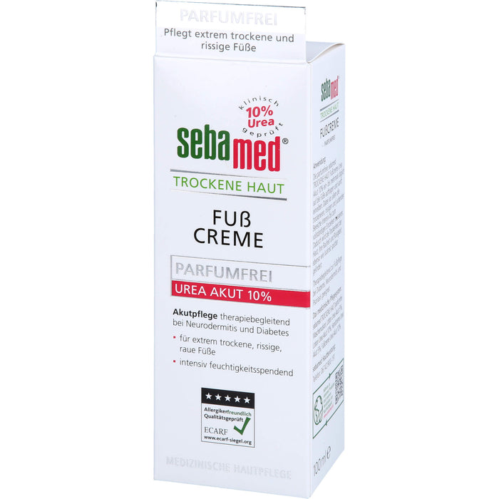 sebamed Trockene Haut Parfumfrei Fußcreme Urea 10%, 100 ml Cream