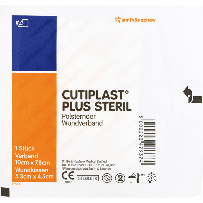 Cutiplast Plus steril Wundverband 10 cm x 7.8 cm, 5 pcs. Wound dressings