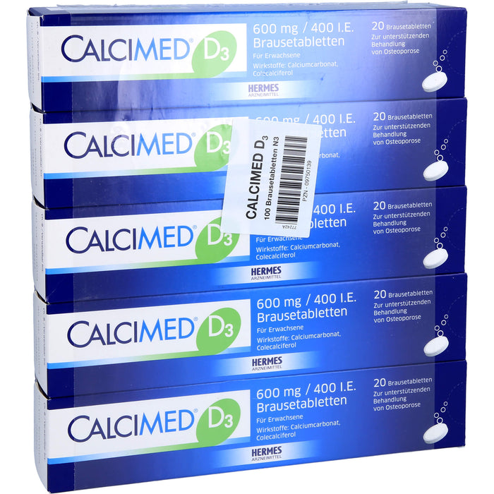 Calcimed D3 600 mg / 400 I.E. Brausetabletten, 100 pc Tablettes