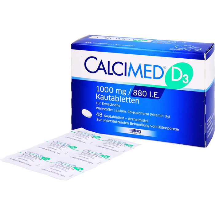 CALCIMED D3 1000 mg / 880 I.E. Kautabletten, 48 pc Tablettes