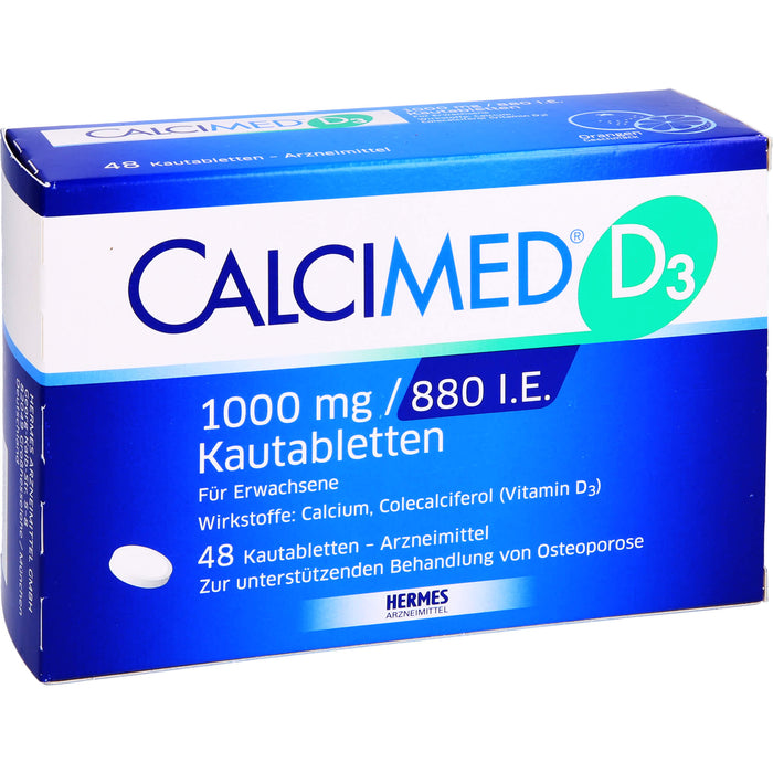 CALCIMED D3 1000 mg / 880 I.E. Kautabletten, 48 pc Tablettes