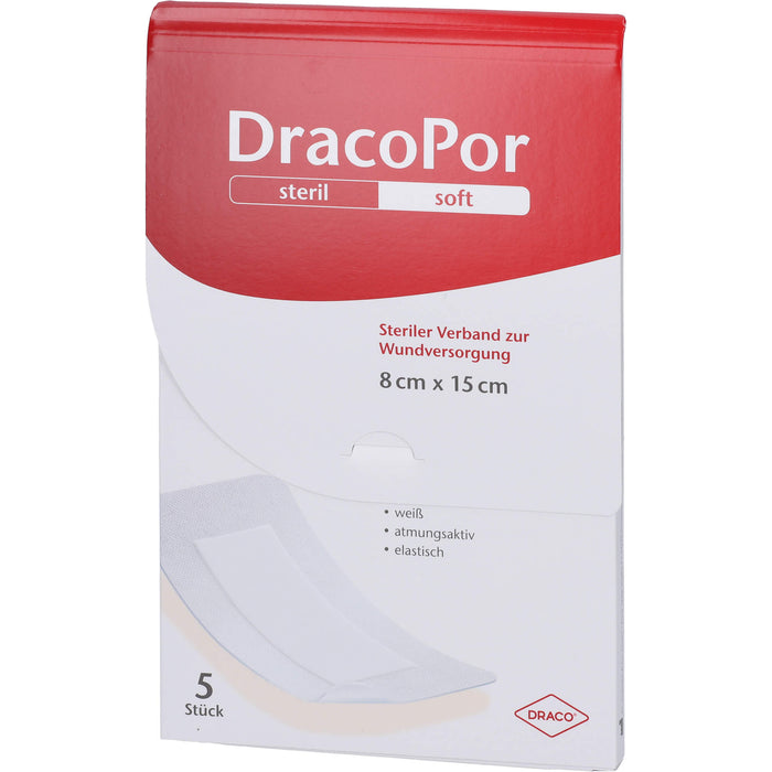 DRACOPOR Wundverband 15cmx8cm steril, 5 pcs. Wound dressings