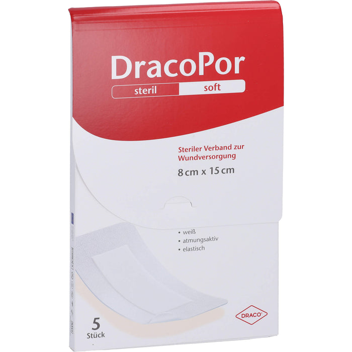 DRACOPOR Wundverband 15cmx8cm steril, 5 pcs. Wound dressings