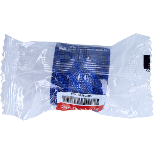 DracoElfi haft color Fixierbinde 4cmx4m blau, 1 St BIN